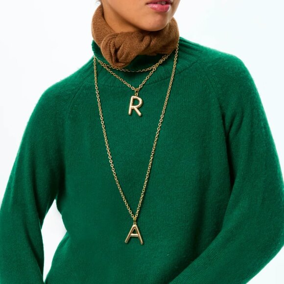 Roxanne Assoulin The Very Big Puffy Initial Necklace with Charm J/K/L/P/R - Picture 4 of 10